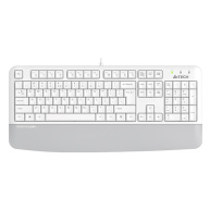 A4tech FK20, multimediální kancelářská klávesnice, CZ/US, USB, bílá