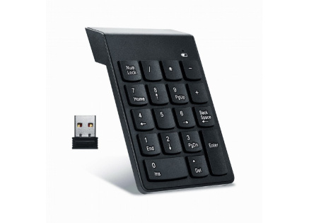 GEMBIRD numerická klávesnice KPD-W-02, bezdrátová 2.4GHz, černá