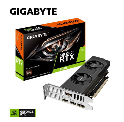 GIGABYTE VGA NVIDIA GeForce RTX 3050 Low Profile OC 6G, 6G GDDR6, 2xDP, 2xHDMI
