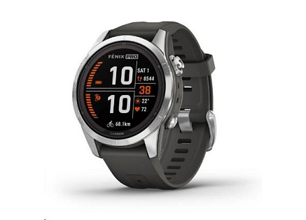 Garmin fenix® 7S Pro – Solar Edition, Silver / Black Band