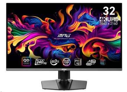 MSI LCD MPG 321URX QD-OLED, 31.5", 3840x2160, QD-OLED, 0,03ms, VESA 100x100, Black