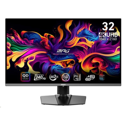 MSI LCD MPG 321URX QD-OLED, 31.5", 3840x2160, QD-OLED, 0,03ms, VESA 100x100, Black