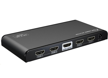 PremiumCord HDMI 2.0 splitter 1-4 porty, 4K x 2K/60Hz, FULL HD, 3D, černý