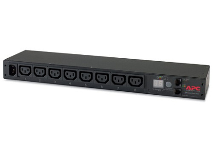 APC Rack PDU, Metered, 1U, 12A/208V, 10A/230V, (8)C13, IEC-320 C14 2m