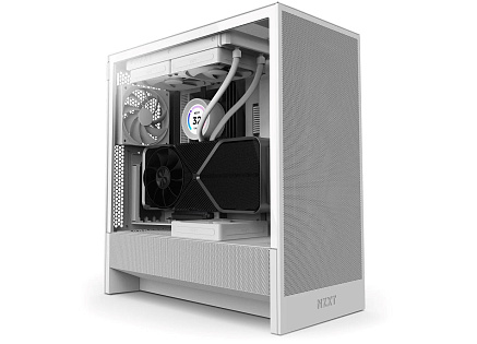 NZXT skříň H5 Flow edition / 2x120 mm fan / USB 3.0 / USB-C 3.1 / průhledná bočnice / mesh panel / bílá