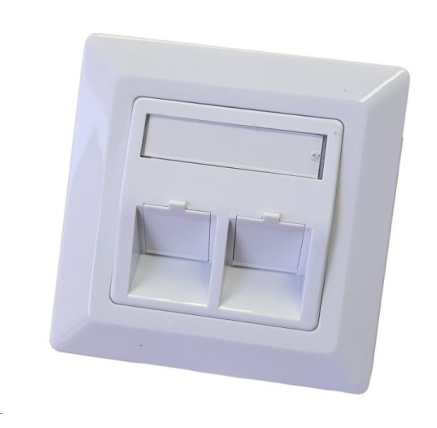 Zásuvka neosazená universální 2 port - 80x80 Zásuvka neosazená universální 2 port - 80x80