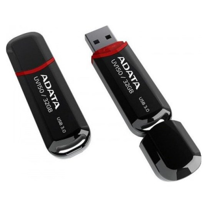 ADATA Flash Disk 32GB UV150, USB 3.1 Dash Drive (R:90/W:20 MB/s) černá