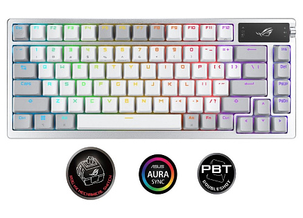 ASUS klávesnice ROG AZOTH Moonlight White, mechanická, Bluetooth, US, bílá