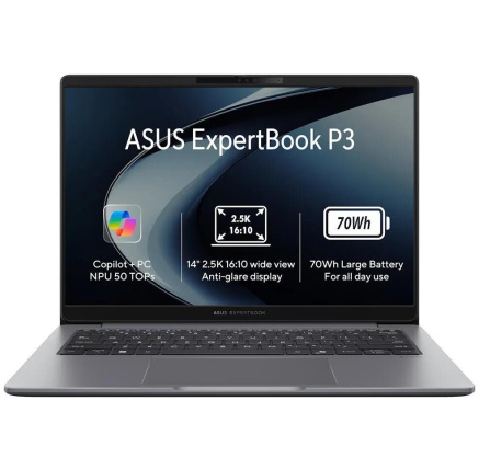 ASUS NTB ExpertBook PM3 (PM3406CKA-NZR732X), AI 7 350, 14" 2560x1600, 32GB, 1TB SSD, Radeon, W11 Pro, Misty Grey