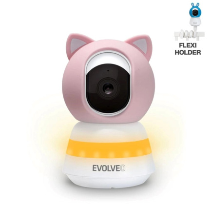 EVOLVEO Baby Monitor LUX, Chytrá 360° videochůvička s nočním viděním, detekcí pláče a pohybu, růžová EVOLVEO Baby Monitor LUX, Chytrá 360° videochůvička s nočním viděním, detekcí pláče a pohybu, růžová