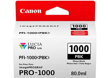 Canon CARTRIDGE PFI-1000PBK photo černá pro ImagePROGRAF PRO-1000 (256 str.)
