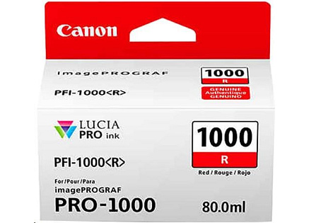Canon CARTRIDGE PFI-1000R červená pro ImagePROGRAF PRO-1000 (935 str.)