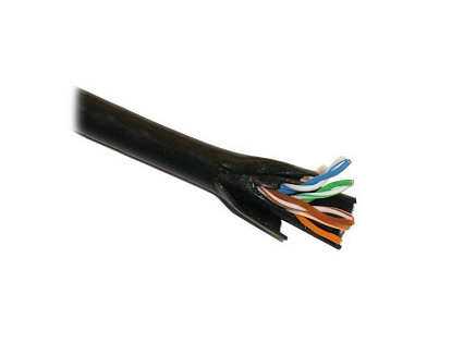 UTP kabel PlanetElite, Cat5E, drát, dvojitý venkovní PE+PE, černý, 305m, cívka