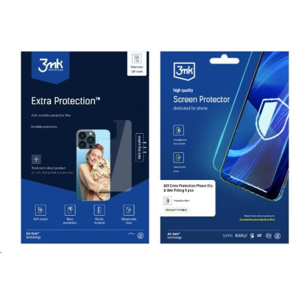 3mk All-Safe - AIO fólie Extra Protection Phone Dry & Wet Fitting, 5 ks 3mk All-Safe - AIO fólie Extra Protection Phone Dry & Wet Fitting, 5 ks