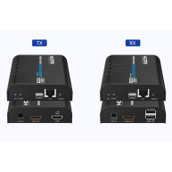 PREMIUMCORD HDMI extender na 120m přes LAN, 4K@60Hz, přes IP, černá