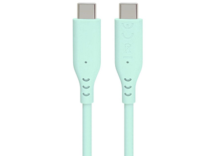 PREMIUMCORD Kabel USB-C na USB-C, 60W, 480Mbps, silikonový, tyrkysový, 1,5m