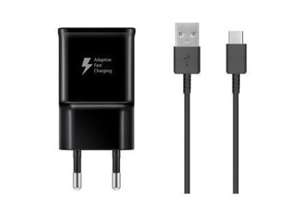 Samsung 15W Cestovní nabíječka + USB-C Datový Kabel Black (OOB Bulk)