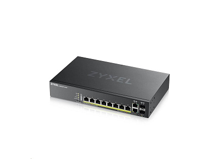 Zyxel GS2220-10HP 10-port L2 Managed Gigabit PoE Switch, 8x gigabit RJ45, 2x gigabit RJ45/SFP, PoE 180 W