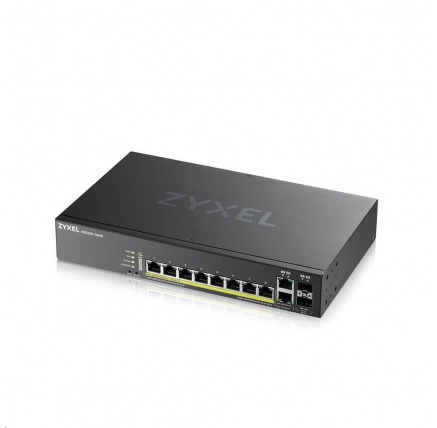 Zyxel GS2220-10HP 10-port L2 Managed Gigabit PoE Switch, 8x gigabit RJ45, 2x gigabit RJ45/SFP, PoE 180 W