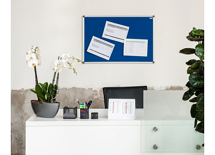 Textilní nástěnka AVELI 90x120 cm modrá,hliník.rám