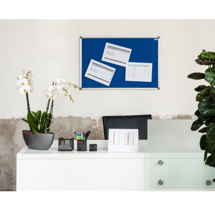 Textilní nástěnka AVELI 90x120 cm modrá,hliník.rám