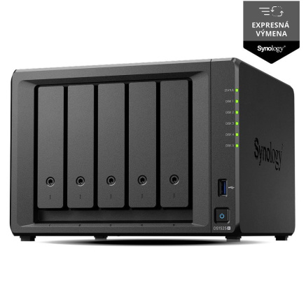 Synology DS1525+ DiskStation (4C/RyzenV1500B/2,2GHz/8GBRAM/5xSATA/2xM.2/2xUSB3.2/2x2,5GbE/1xPCIe/1xUSB-C)