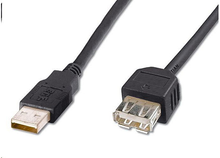 PremiumCord USB 2.0 kabel prodlužovací, A-A, 3m černá