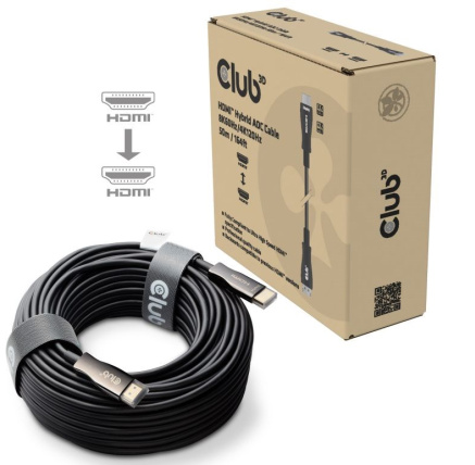 Club3D Kabel aktivní hybridní optický HDMI 2.1 8K60Hz/4K120Hz, (M/M), 50m Club3D Kabel aktivní hybridní optický HDMI 2.1 8K60Hz/4K120Hz, (M/M), 50m