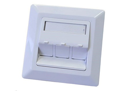 Zásuvka neosazená universální 3 port - 80x80 Zásuvka neosazená universální 3 port - 80x80