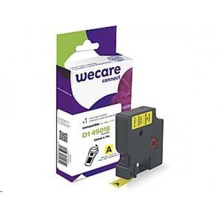 WECARE ARMOR páska pro DYMO S0720580, černá/žlutá, 12mm x 7m