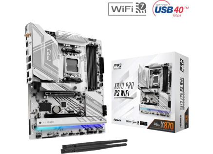 ASRock MB Sc AM5 X870 PRO RS WIFI, AMD X870, 4xDDR5, 1xHDMI, 2xUSB4, WI-FI