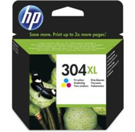 HP 304XL Tri-color Ink Cartridge (300 pages) - exp. 08/2023
