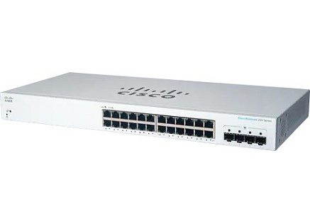 Cisco switch CBS220-24T-4G (24xGbE,4xSFP,fanless)
