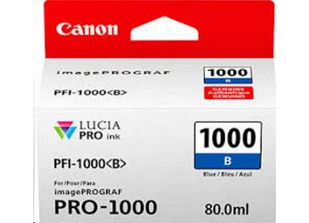 Canon CARTRIDGE PFI-1000B modrá pro ImagePROGRAF PRO-1000 (545 str.)