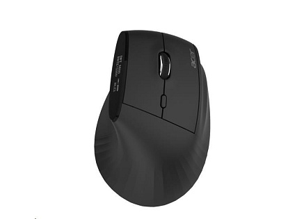 ACER bezdrátová myš Smart Fit Vertical Mouse,8000 dpi,10 tlačítek,RGB,10m dosah,BT,USB,výdrž 120h,Black