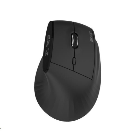 ACER bezdrátová myš Smart Fit Vertical Mouse,8000 dpi,10 tlačítek,RGB,10m dosah,BT,USB,výdrž 120h,Black