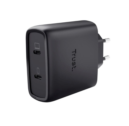 TRUST GaN Nabíječka MAXO 65W 2-Port, USB-C, černá TRUST GaN Nabíječka MAXO 65W 2-Port, USB-C, černá