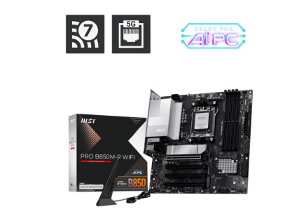 MSI MB Sc AM5 PRO B850M-P WIFI, AMD B850, 4xDDR5, 1xDP, 1xHDMI, mATX