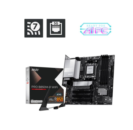 MSI MB Sc AM5 PRO B850M-P WIFI, AMD B850, 4xDDR5, 1xDP, 1xHDMI, mATX