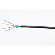 FTP kabel LYNX Cat5E, drát, venkovní dvojitý plášť PE+PE, černý, 305m, cívka