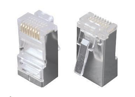 Solarix Konektor RJ45 CAT5E STP 8p8c stíněný neskládaný na drát / 100 ks KRJS45/5SLD