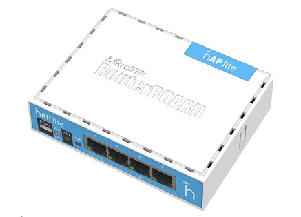 MikroTik hAP Lite (classic), 650MHz CPU, 32MB RAM, 4x LAN, integr. 2.4GHz Wi-Fi, WPS, vč. L4 MikroTik hAP Lite (classic), 650MHz CPU, 32MB RAM, 4x LAN, integr. 2.4GHz Wi-Fi, WPS, vč. L4