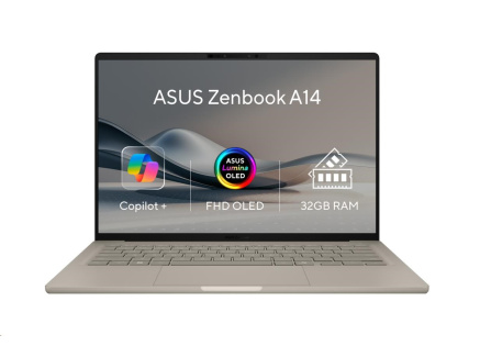 ASUS NTB Zenbook 14 (UX3407QA-OLED340X), X1-26-100, 14" 1920x1200 OLED, 32GB, 1TB SSD, Adreno, W11 Pro, Zabriskie Beige