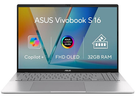 ASUS NTB Vivobook S16 (M3607GA-OLED022W), Ryzen AI 7 445, 16" 1920 x 1200, 16GB, 1TB SSD, Radeon, W11 Home, Silver