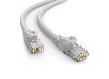 C-TECH kabel patchcord Cat6e, UTP, šedá, 25m