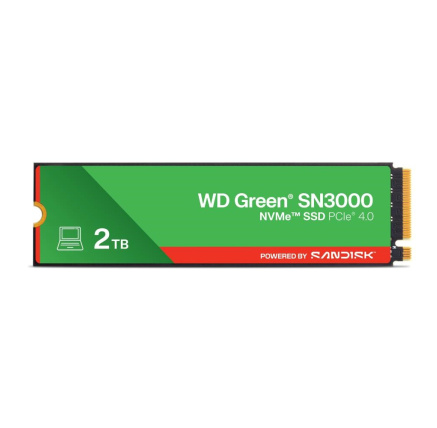 WD GREEN SSD 2TB SN3000 Powered by SanDisk, PCIe Gen4x4, M.2 2280, (R:5000/W:4200 MB/s) WD GREEN SSD 2TB SN3000 Powered by SanDisk, PCIe Gen4x4, M.2 2280, (R:5000/W:4200 MB/s)