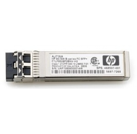 HP Optical Transceiver (FC SFP+s) 8Gb Short Wave B-Series 1 Pack for HP Optical Transceiver (FC SFP+s) 8Gb Short Wave B-Series 1 Pack for