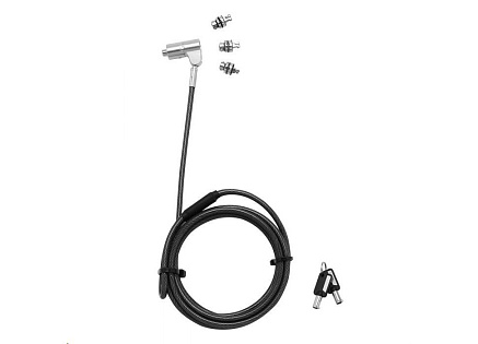DICOTA Universal Security Cable Lock, 3 Exchangeable heads fits all slots, masterkeyed