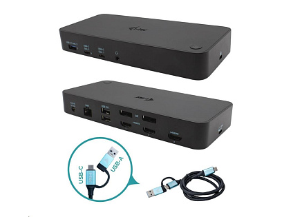 i-tec USB 3.0 / USB-C / Thunderbolt, 3x 4K Docking Station + Power Delivery 100W