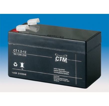 Baterie - CTM CT 12-1,2 (12V/1,2Ah - Faston 187), životnost 5let